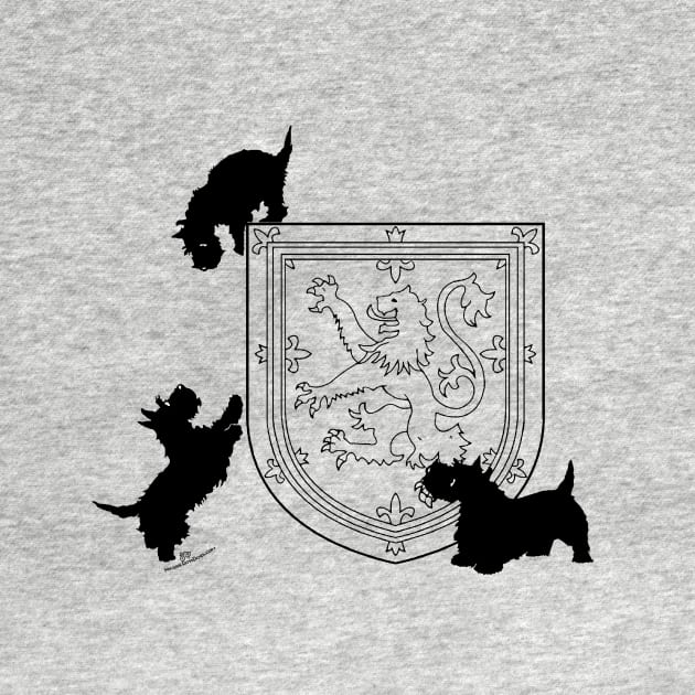 Scottish Terriers with Lion Rampant by MaggieRossDogs